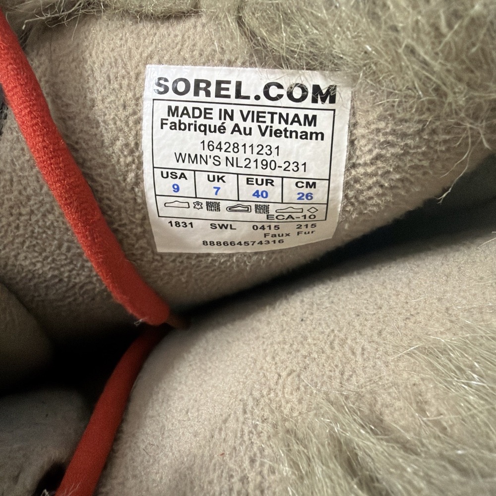 Sorel Tofino Brown Orange Fur Lined Snow Boots size 9 Cute Barely Worn Shoes - Picture 8 of 16